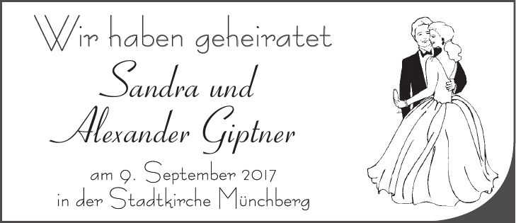 Wir haben geheiratet Sandra und Alexander Giptner am 9. September 2017 in der Stadtkirche Münchberg