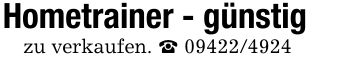 Hometrainer - günstigzu verkaufen. _ ***