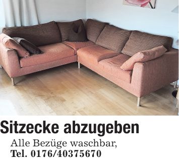 Sitzecke abzugeben Alle Bezüge waschbar, Tel. ***
