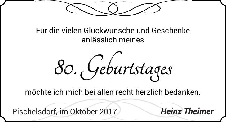 Pischelsdorf, im Oktober 2017 Heinz Theimer