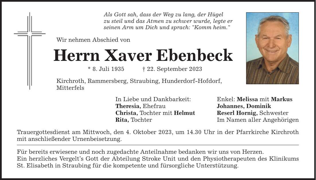 Als Gott sah, dass der Weg zu lang, der Hügel zu steil und das Atmen zu schwer wurde, legte er seinen Arm um Dich und sprach: 