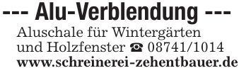 --- Alu-Verblendung --- Aluschale für Wintergärten und Holzfenster v *** www.schreinerei-zehentbauer.de