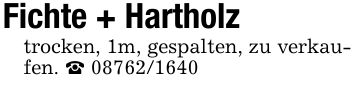 Fichte + Hartholztrocken, 1m, gespalten, zu verkaufen. _ ***