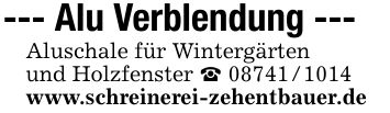 --- Alu Verblendung --- Aluschale für Wintergärtenund Holzfenster ***www.schreinerei-zehentbauer.de