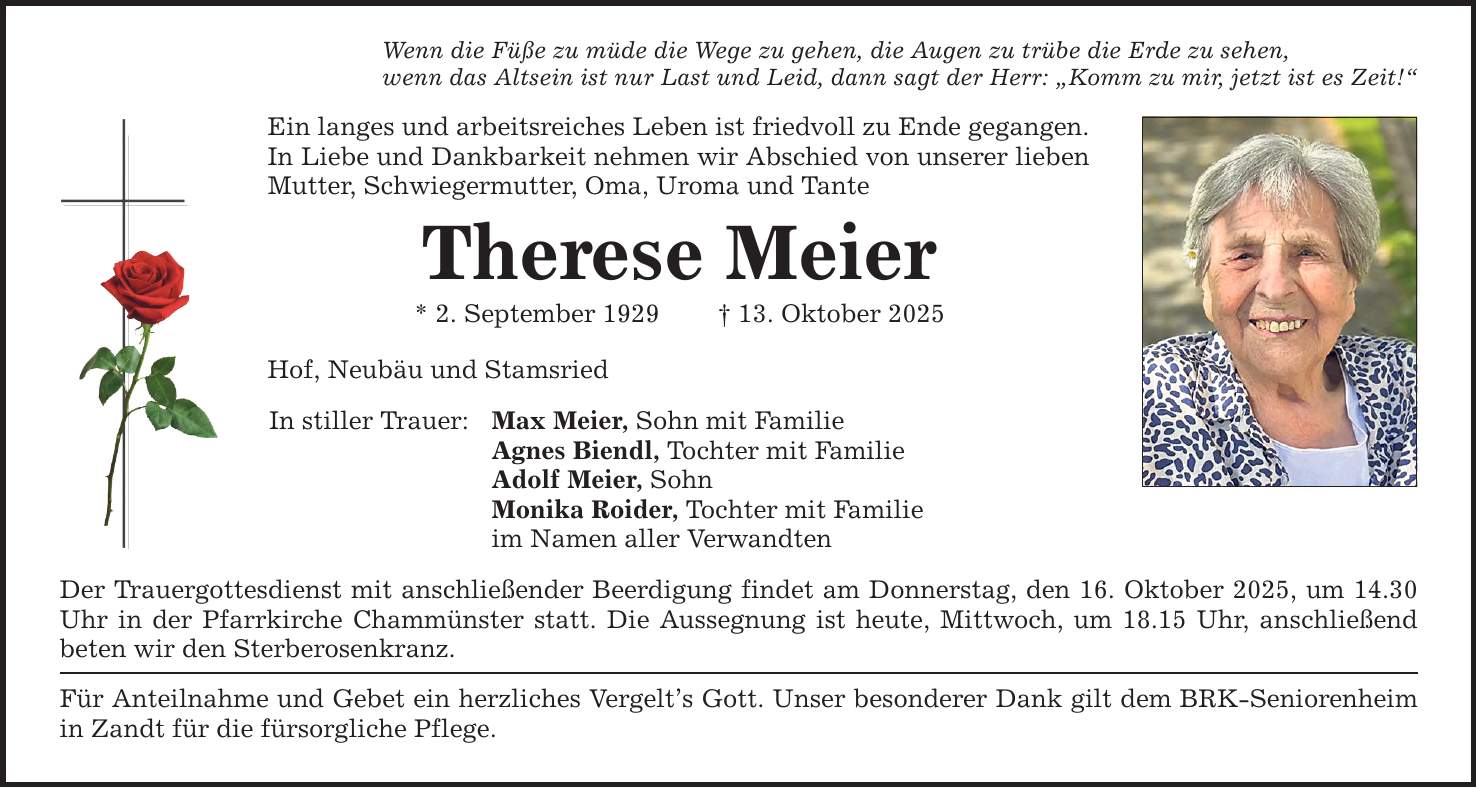 Wenn die Füße zu müde die Wege zu gehen, die Augen zu trübe die Erde zu sehen, wenn das Altsein ist nur Last und Leid, dann sagt der Herr: 