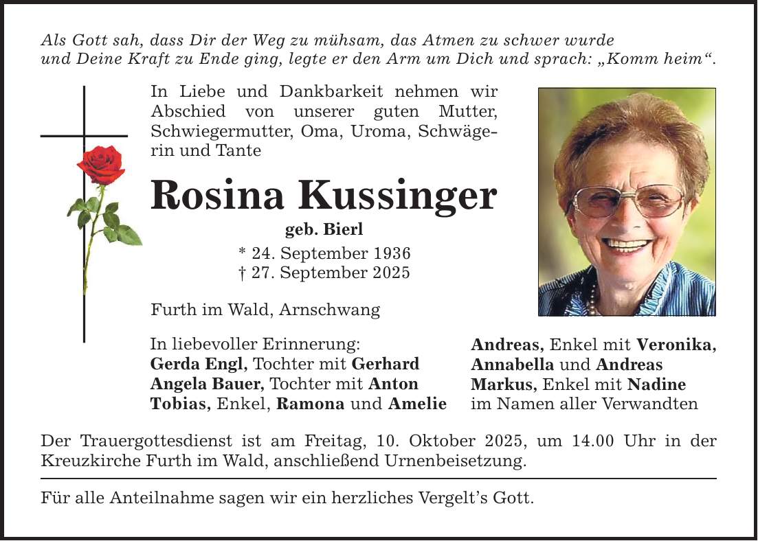 Als Gott sah, dass Dir der Weg zu mühsam, das Atmen zu schwer wurde und Deine Kraft zu Ende ging, legte er den Arm um Dich und sprach: 