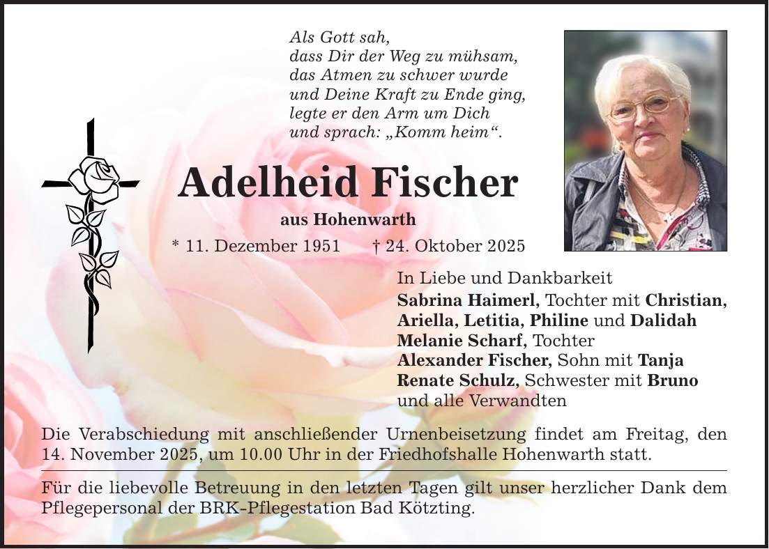 Als Gott sah, dass Dir der Weg zu mühsam, das Atmen zu schwer wurde und Deine Kraft zu Ende ging, legte er den Arm um Dich und sprach: 