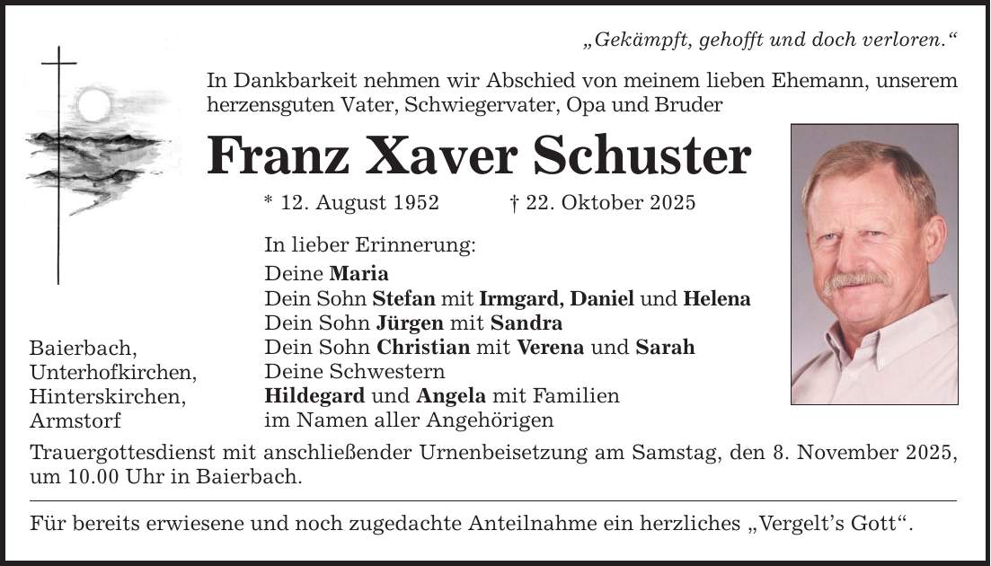 Baierbach, Unterhofkirchen, Hinterskirchen, Armstorf 