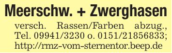 Meerschw. + Zwerghasenversch. Rassen/Farben abzug., Tel. *** o. ***;http://rmz-vom-sternentor.beep.de