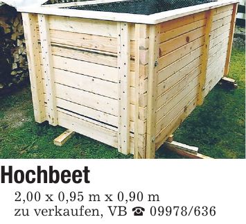 Hochbeet 2,00 x 0,95 m x 0,90 m zu verkaufen, VB ***