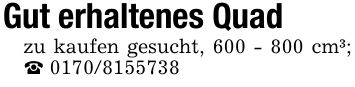 Gut erhaltenes Quadzu kaufen gesucht, *** cm³; _ ***