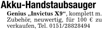 Akku-HandstaubsaugerGenius 