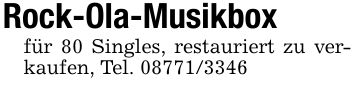 Rock-Ola-Musikboxfür 80 Singles, restauriert zu verkaufen, Tel. ***