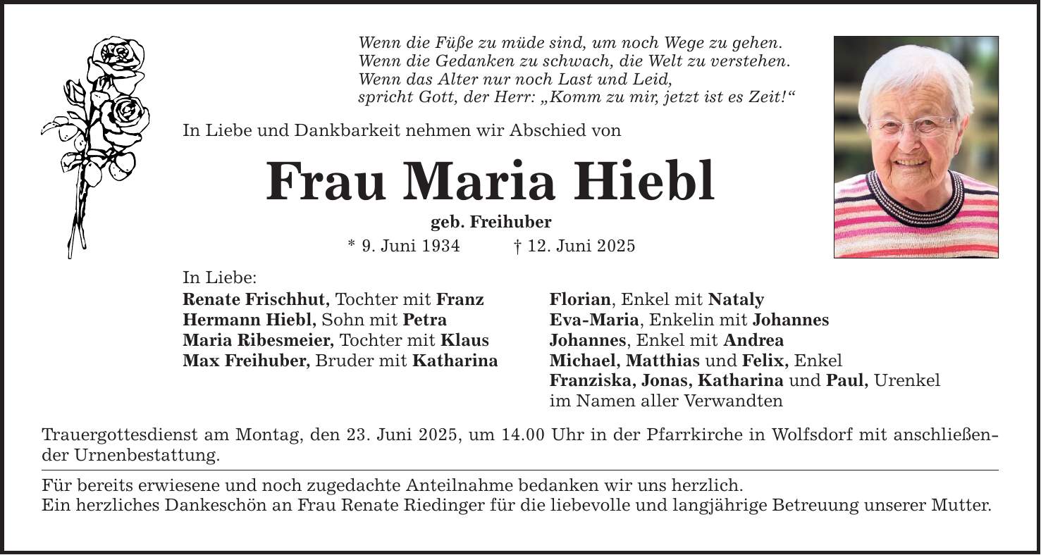 Wenn die Füße zu müde sind, um noch Wege zu gehen. Wenn die Gedanken zu schwach, die Welt zu verstehen. Wenn das Alter nur noch Last und Leid, spricht Gott, der Herr: 