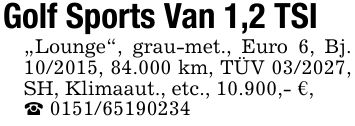 Golf Sports Van 1,2 TSI