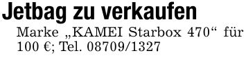 Jetbag zu verkaufenMarke 