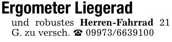 Ergometer Liegeradund robustes Herren-Fahrrad 21 G. zu versch. _ ***