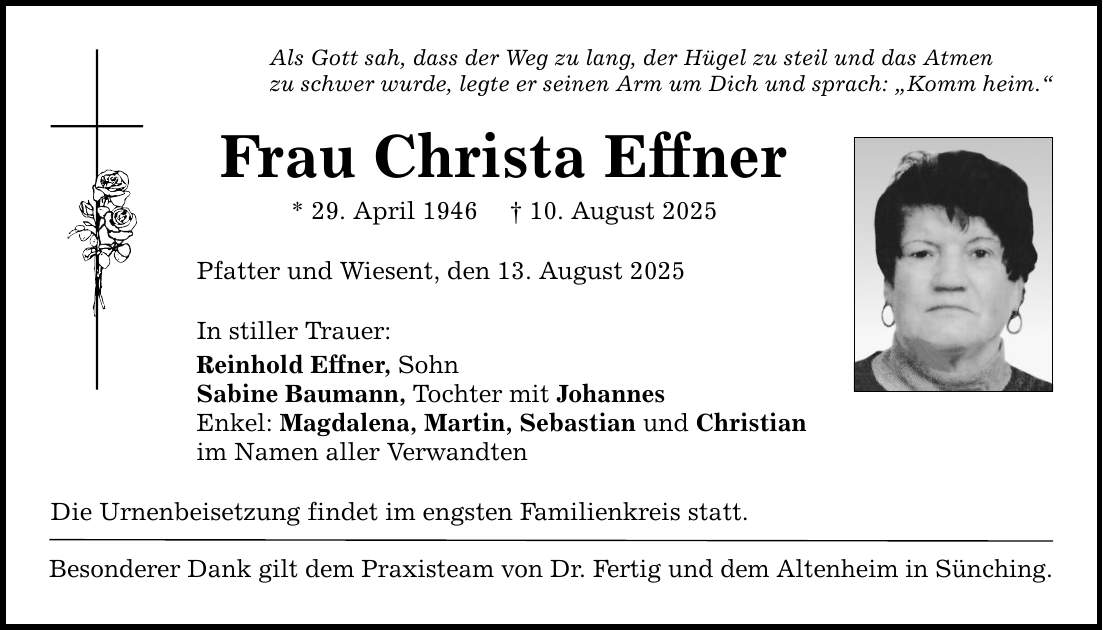 Als Gott sah, dass der Weg zu lang, der Hügel zu steil und das Atmen zu schwer wurde, legte er seinen Arm um Dich und sprach: 