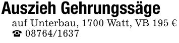 Auszieh Gehrungssägeauf Unterbau, 1700 Watt, VB 195 € _ ***
