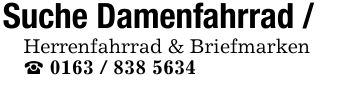 Suche Damenfahrrad /Herrenfahrrad & Briefmarken_ ***