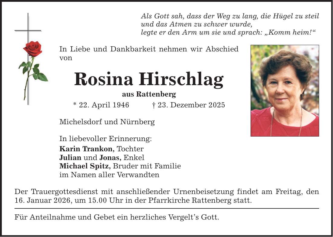 Als Gott sah, dass der Weg zu lang, die Hügel zu steilund das Atmen zu schwer wurde,legte er den Arm um sie und sprach: 