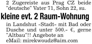 2 Zugereiste aus Prag CZ beide 