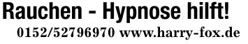 Rauchen - Hypnose hilft!*** www.harry-fox.de