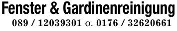 Fenster & Gardinenreinigung*** o. ***