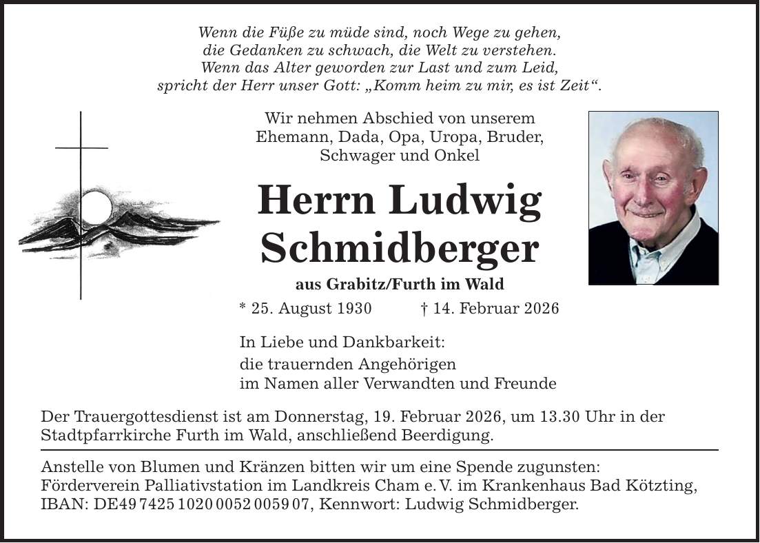 Wenn die Füße zu müde sind, noch Wege zu gehen, die Gedanken zu schwach, die Welt zu verstehen. Wenn das Alter geworden zur Last und zum Leid, spricht der Herr unser Gott: 