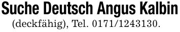Suche Deutsch Angus Kalbin(deckfähig), Tel. ***.