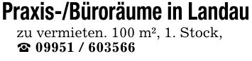 Praxis-/Büroräume in Landau zu vermieten. 100 m², 1. Stock, _ ***