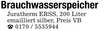 BrauchwasserspeicherJuratherm ERSS, 200 Literemailliert silber, Preis VB_ ***