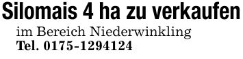 Silomais 4 ha zu verkaufenim Bereich NiederwinklingTel. ***